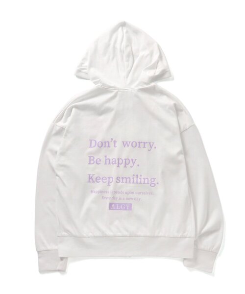 algy（アルジー）の「ガーリーロゴUVカットパーカー（パーカー・キッズ・サックスブルー/オフホワイト/ラベンダー・MEDIUM/SMALL/XX-SMALL/X-SMALL）」の10枚目の写真