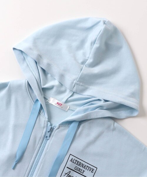 algy（アルジー）の「ガーリーロゴUVカットパーカー（パーカー・キッズ・サックスブルー/オフホワイト/ラベンダー・MEDIUM/SMALL/XX-SMALL/X-SMALL）」の15枚目の写真
