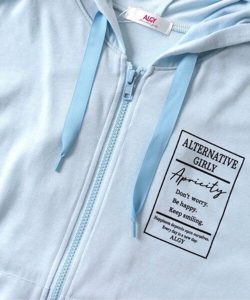algy（アルジー）の「ガーリーロゴUVカットパーカー（パーカー・キッズ・サックスブルー/オフホワイト/ラベンダー・MEDIUM/SMALL/XX-SMALL/X-SMALL）」の16枚目の写真