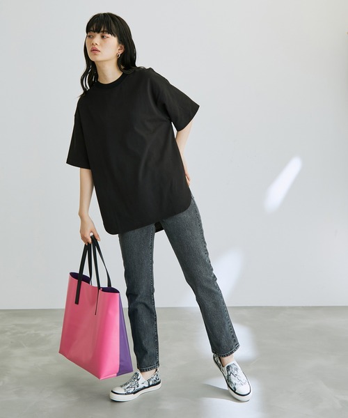 ADAM ET ROPE'（アダムエロペ）の「【A4対応・晴雨兼用】PVCカラートートバッグ（トートバッグ・レディース・ダークブラウン/ピンク/グリーン・FREE）」の15枚目の写真