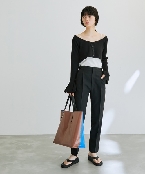 ADAM ET ROPE'（アダムエロペ）の「【A4対応・晴雨兼用】PVCカラートートバッグ（トートバッグ・レディース・ダークブラウン/ピンク/グリーン・FREE）」の19枚目の写真