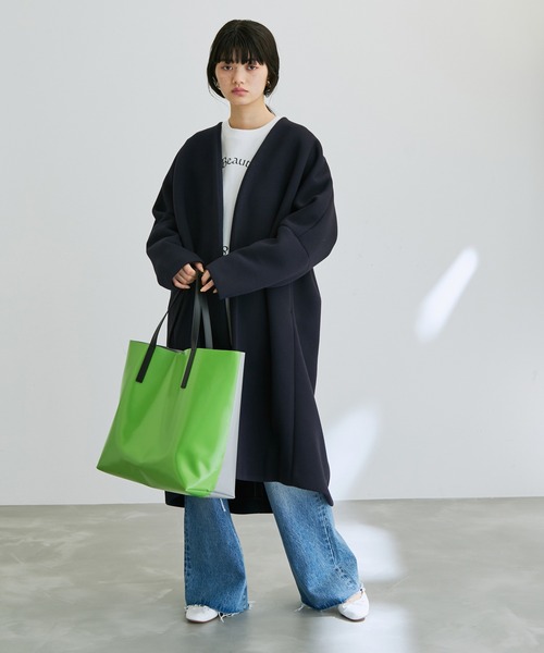 ADAM ET ROPE'（アダムエロペ）の「【A4対応・晴雨兼用】PVCカラートートバッグ（トートバッグ・レディース・ダークブラウン/ピンク/グリーン・FREE）」の13枚目の写真