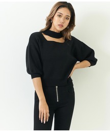 スクエアカットミラノリブニット