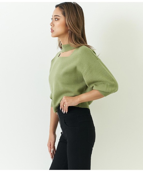 ANAP（アナップ）の「スクエアカットミラノリブニット（ニット/セーター・レディース・アイボリー/グリーン/ブラック・FREE）」の9枚目の写真