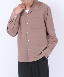 Salong hameu | オーバーサイズ オープンカラーシャツ/とろみシャツ/長袖 無地 開襟シャツ メンズ レディース(シャツ/ブラウス)