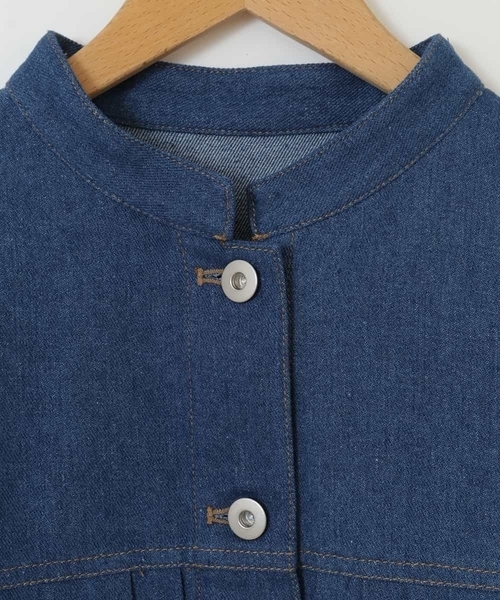 a.v.v（アーヴェヴェ）の「[100-130]【洗える/セットアップ対応】マオカラージージャン（デニムジャケット・キッズ・ライトパープル/ブルー・130/120）」の22枚目の写真