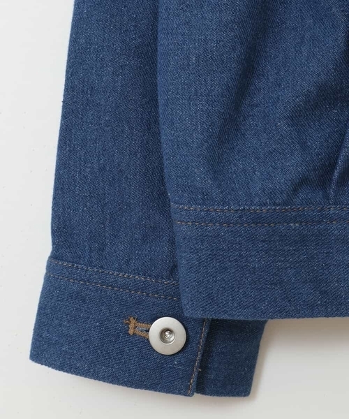 a.v.v（アーヴェヴェ）の「[100-130]【洗える/セットアップ対応】マオカラージージャン（デニムジャケット・キッズ・ライトパープル/ブルー・130/120）」の18枚目の写真