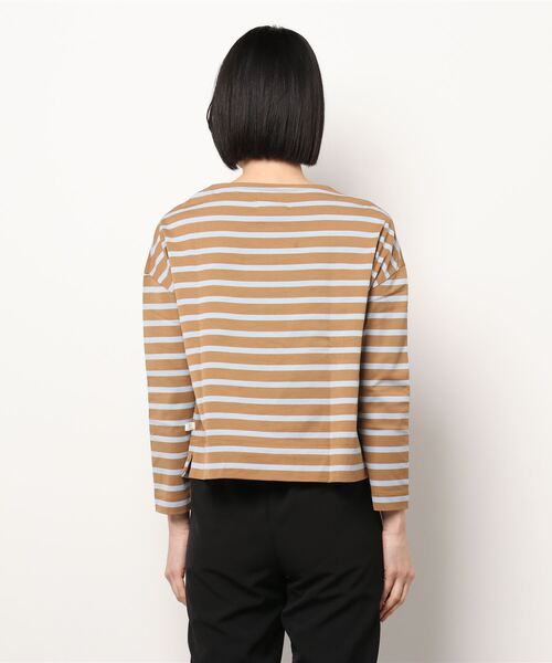 SIPULI（シプリ）の「[ULTIMA] Parallel Cotton Jersey  ボーダーカットソー（Tシャツ/カットソー・レディース・ネイビー/キャメル・2）」の8枚目の写真