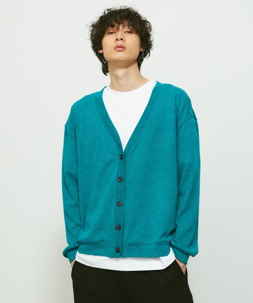 FEKETE(フェケテ)の「LOOSE-FIT SUMMER KNIT CARDIGAN / ルーズフィットサマーニットカーディガン(カーディガン/ボレロ・メンズ・ブラック/グレー/ターコイズブルー/ブルー/グリーン・FREE)」の4枚目の写真