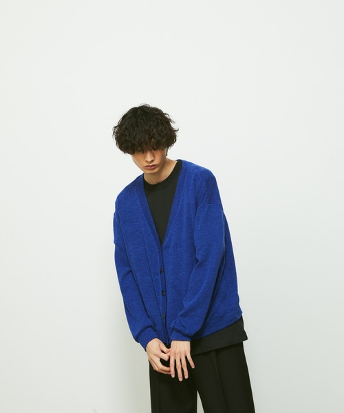 FEKETE(フェケテ)の「LOOSE-FIT SUMMER KNIT CARDIGAN / ルーズフィットサマーニットカーディガン(カーディガン/ボレロ・メンズ・ブラック/グレー/ターコイズブルー/ブルー/グリーン・FREE)」の9枚目の写真