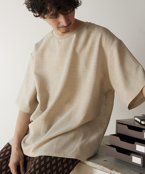 JOURNAL STANDARD relume(ジャーナルスタンダード レリューム)の「TEC CANVAS Tシャツ(Tシャツ/カットソー・メンズ・ブラック/ネイビー/ブラウン/ナチュラル・MEDIUM/LARGE)」の4枚目の写真