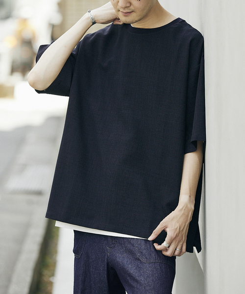 JOURNAL STANDARD relume(ジャーナルスタンダード レリューム)の「TEC CANVAS Tシャツ(Tシャツ/カットソー・メンズ・ブラック/ネイビー/ブラウン/ナチュラル・MEDIUM/LARGE)」の1枚目の写真