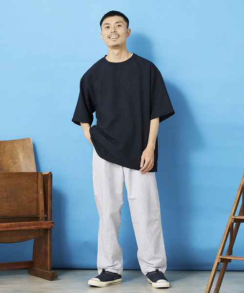 JOURNAL STANDARD relume(ジャーナルスタンダード レリューム)の「TEC CANVAS Tシャツ(Tシャツ/カットソー・メンズ・ブラック/ネイビー/ブラウン/ナチュラル・MEDIUM/LARGE)」の7枚目の写真