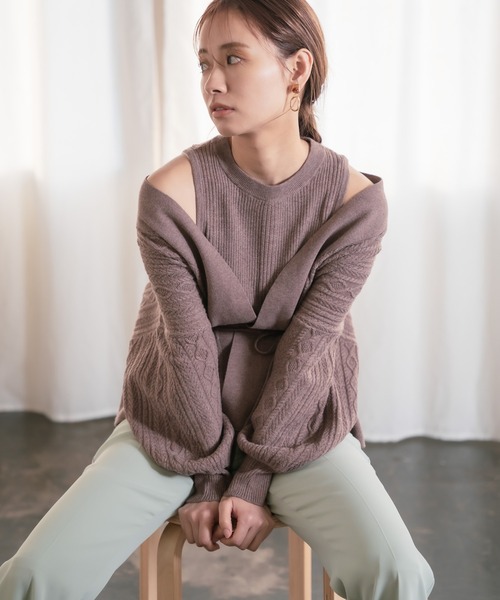 セール ブランド古着 ニットアンサンブル アンサンブル Mysty Woman ミスティウーマン のファッション通販 Zozoused