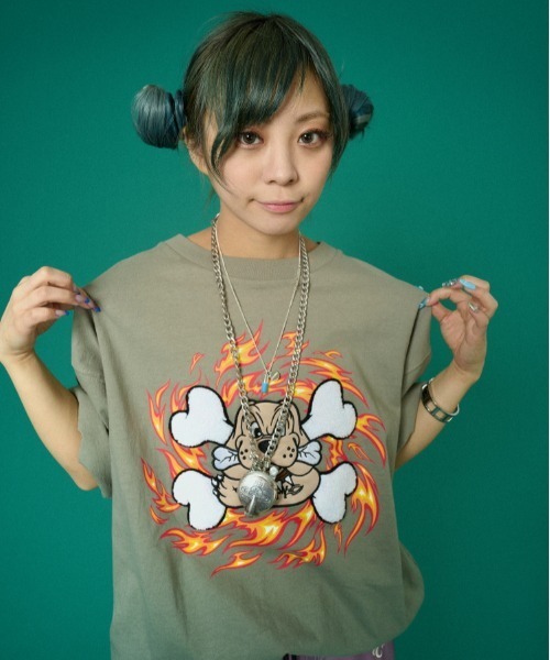 GALFY（ガルフィー）の「GALFY骨Tee（Tシャツ/カットソー・メンズ・ホワイト/ブラック/カーキ・L/XL）」の3枚目の写真