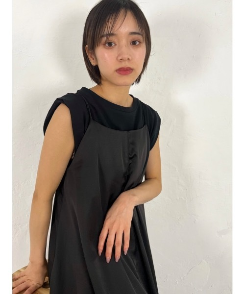 JUMELLE(ジュメロ)の「ショルダータックタンク(Tシャツ/カットソー・レディース・ホワイト/オレンジ/ピンク/グリーン/ブラック・M)」の3枚目の写真