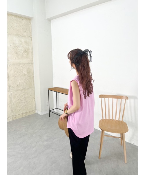 JUMELLE(ジュメロ)の「ショルダータックタンク(Tシャツ/カットソー・レディース・ホワイト/オレンジ/ピンク/グリーン/ブラック・M)」の21枚目の写真