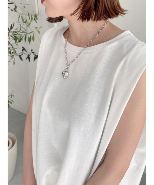 JUMELLE(ジュメロ)の「ショルダータックタンク(Tシャツ/カットソー・レディース・ホワイト/オレンジ/ピンク/グリーン/ブラック・M)」の11枚目の写真