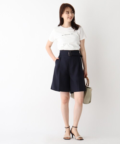 index（インデックス）の「◆スラブオックスショートパンツ【WEB限定カラー・サイズ】（その他パンツ・レディース・ライトグレー/ネイビー/ライトオレンジ系1・36/38/40/42）」の8枚目の写真