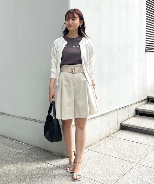 index（インデックス）の「◆スラブオックスショートパンツ【WEB限定カラー・サイズ】（その他パンツ・レディース・ライトグレー/ネイビー/ライトオレンジ系1・36/38/40/42）」の16枚目の写真