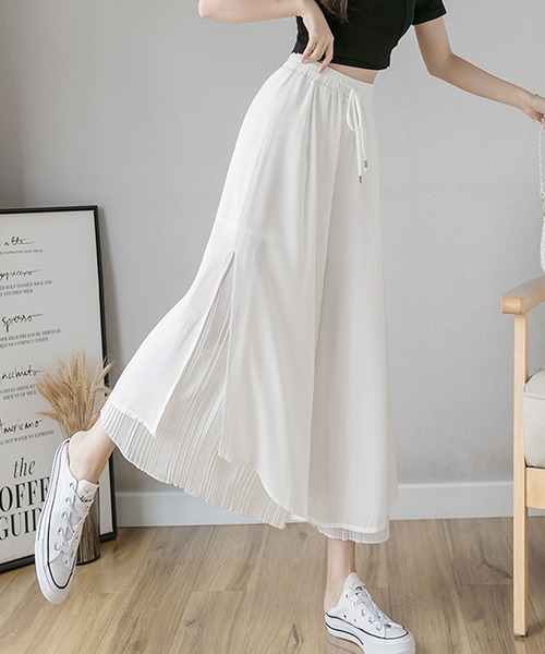 Grandeir(グランディール)の「シフォンプリーツレイヤードフレアパンツ(その他パンツ・レディース・ホワイト/ブラック/ピンク/ブルー・M)」の10枚目の写真