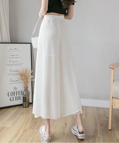 Grandeir(グランディール)の「シフォンプリーツレイヤードフレアパンツ(その他パンツ・レディース・ホワイト/ブラック/ピンク/ブルー・M)」の11枚目の写真