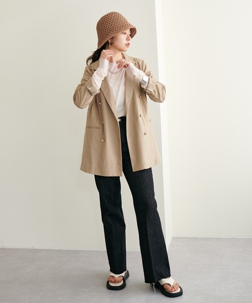 natural couture（ナチュラルクチュール）の「【大人ナチュ】シアーチュールトップス＋サテンキャミセット（アンサンブル・レディース・グレイッシュベージュ/グリーン/オレンジ/オフホワイト・FREE）」の8枚目の写真