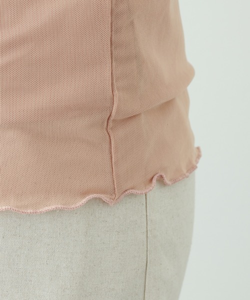 natural couture（ナチュラルクチュール）の「【大人ナチュ】シアーチュールトップス＋サテンキャミセット（アンサンブル・レディース・グレイッシュベージュ/グリーン/オレンジ/オフホワイト・FREE）」の18枚目の写真