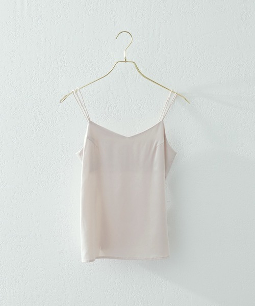 natural couture（ナチュラルクチュール）の「【大人ナチュ】シアーチュールトップス＋サテンキャミセット（アンサンブル・レディース・グレイッシュベージュ/グリーン/オレンジ/オフホワイト・FREE）」の14枚目の写真