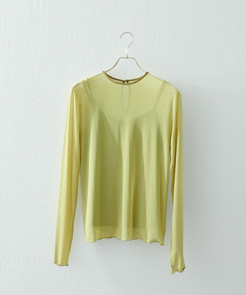 natural couture（ナチュラルクチュール）の「【大人ナチュ】シアーチュールトップス＋サテンキャミセット（アンサンブル・レディース・グレイッシュベージュ/グリーン/オレンジ/オフホワイト・FREE）」の16枚目の写真