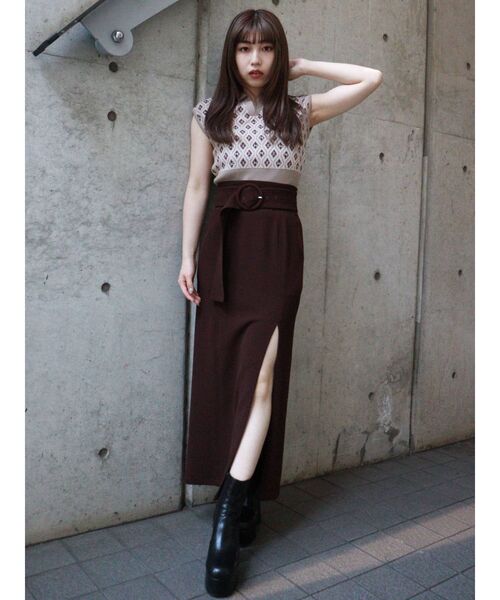 MURUA（ムルーア）の「モノグラムニットポロ（ニット/セーター・レディース・ブラック/ベージュ/グリーン・FREE）」の14枚目の写真