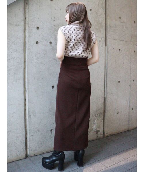 MURUA（ムルーア）の「モノグラムニットポロ（ニット/セーター・レディース・ブラック/ベージュ/グリーン・FREE）」の7枚目の写真