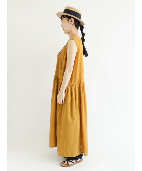 Samansa Mos2（サマンサ モスモス）の「ハシゴレースレイヤードワンピース（ワンピース・レディース・オフホワイト/オレンジ/グリーン/ブラック・ﾌﾘ-）」の16枚目の写真