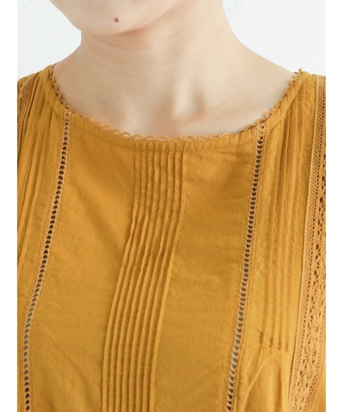 Samansa Mos2（サマンサ モスモス）の「ハシゴレースレイヤードワンピース（ワンピース・レディース・オフホワイト/オレンジ/グリーン/ブラック・ﾌﾘ-）」の19枚目の写真