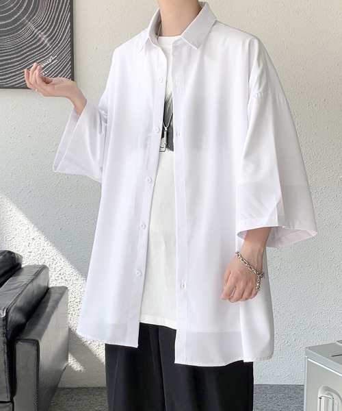 Lig. ハーフスリーブシャツ　ブラック FVLMEN（フルメン）の「【FVLMEN】side button halfsleeve shirt
