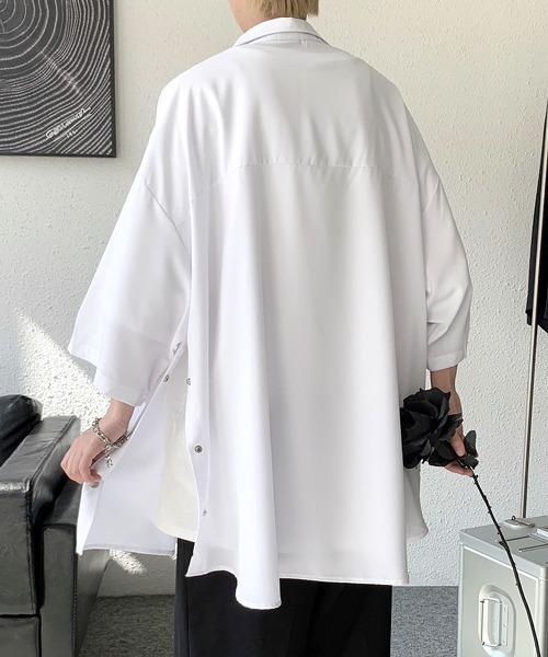 セール】【FVLMEN】side button halfsleeve shirt/サイドボタン