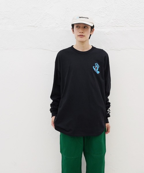 SANTA CRUZ（サンタクルーズ）の「SANTA CRUZ / サンタクルーズ Screaming Hand L/S Regular T-Shirt 長袖 クルーネック ロゴ Tシャツ ロンT（Tシャツ/カットソー・メンズ・ホワイト/ブラック/その他1/バーガンディー・MEDIUM/LARGE/X-LARGE/XX-LARGE）」の2枚目の写真