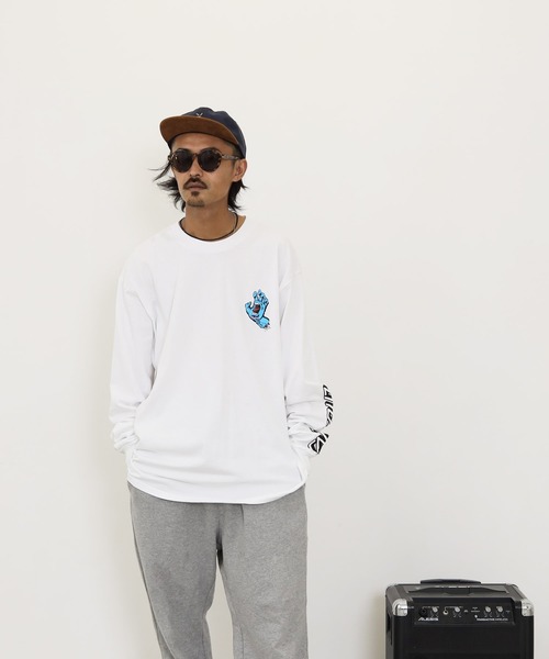 SANTA CRUZ（サンタクルーズ）の「SANTA CRUZ / サンタクルーズ Screaming Hand L/S Regular T-Shirt 長袖 クルーネック ロゴ Tシャツ ロンT（Tシャツ/カットソー・メンズ・ホワイト/ブラック/その他1/バーガンディー・MEDIUM/LARGE/X-LARGE/XX-LARGE）」の14枚目の写真
