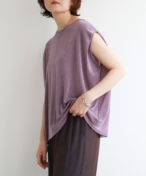 notch.（ノッチ）の「シャイニーフレンチスリーブT（タンクトップ・レディース・パープル系その他/シルバー/オフホワイト/ブラック・M）」の3枚目の写真