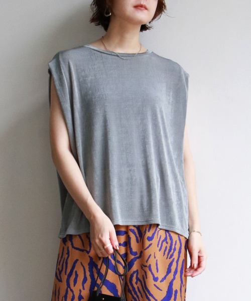 notch.（ノッチ）の「シャイニーフレンチスリーブT（タンクトップ・レディース・パープル系その他/シルバー/オフホワイト/ブラック・M）」の4枚目の写真