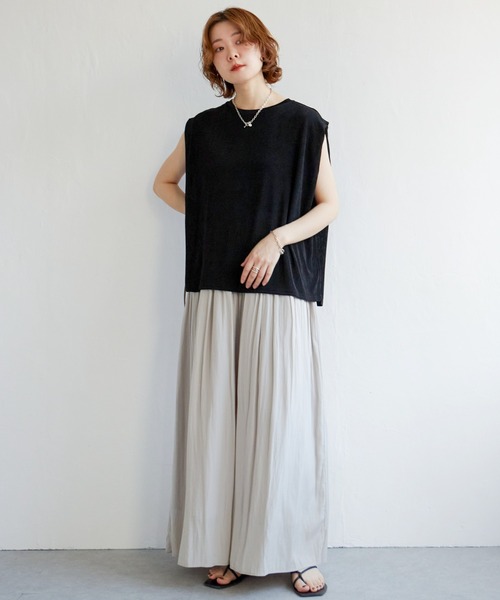 notch.（ノッチ）の「シャイニーフレンチスリーブT（タンクトップ・レディース・パープル系その他/シルバー/オフホワイト/ブラック・M）」の11枚目の写真