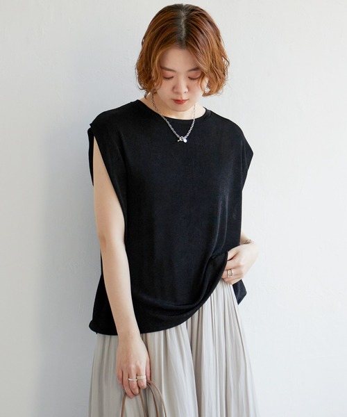 notch.（ノッチ）の「シャイニーフレンチスリーブT（タンクトップ・レディース・パープル系その他/シルバー/オフホワイト/ブラック・M）」の8枚目の写真