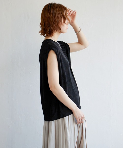 notch.（ノッチ）の「シャイニーフレンチスリーブT（タンクトップ・レディース・パープル系その他/シルバー/オフホワイト/ブラック・M）」の9枚目の写真