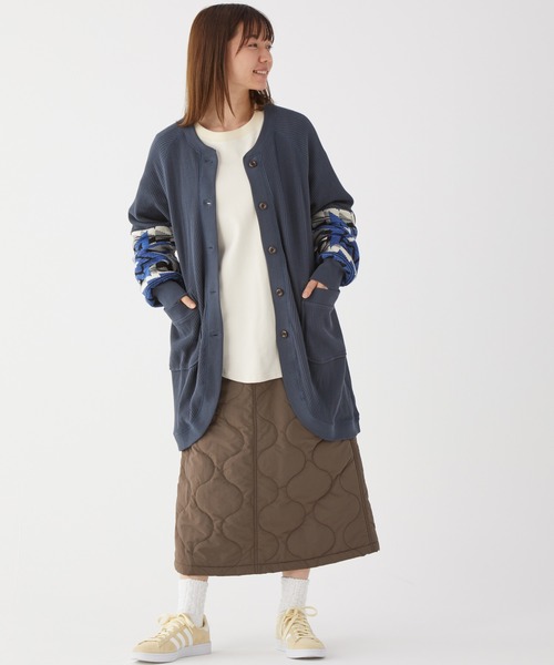 KRIFF MAYER Lady's Collection(クリフメイヤーレディースコレクション)の「ニットサーマルカーデ(カーディガン/ボレロ・レディース・ネイビー/カラフル/オフホワイト/グレー/チャコール・LARGE/MEDIUM)」の14枚目の写真