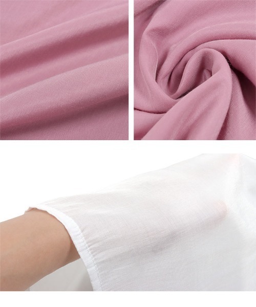 KOBE LETTUCE（コウベレタス）の「ビッグカラーゆったりチュニックブラウス（シャツ/ブラウス・レディース・オフホワイト/ライラック/ブラック系・FREE）」の4枚目の写真