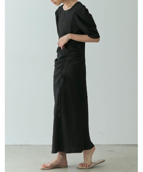 [低身長/高身長サイズ有]カットジャガードドロストワンピース