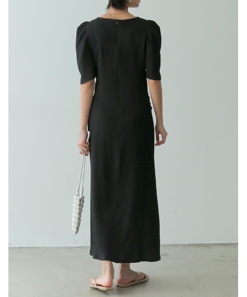 [低身長/高身長サイズ有]カットジャガードドロストワンピース