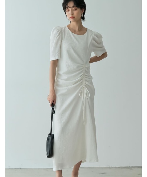 [低身長/高身長サイズ有]カットジャガードドロストワンピース