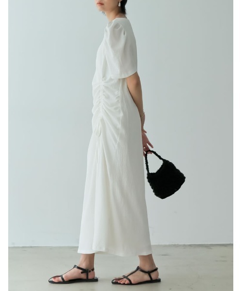 [低身長/高身長サイズ有]カットジャガードドロストワンピース