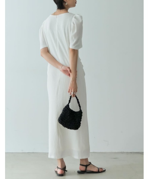 [低身長/高身長サイズ有]カットジャガードドロストワンピース